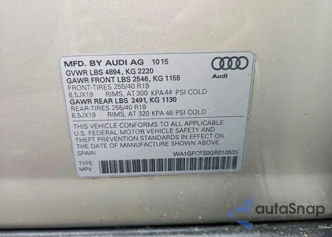 2016 Audi Q3 Prestige z USA, uszkodzony, nr VIN WA1GFCFS0GR010535
